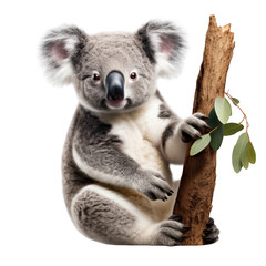 cute koala bear isolated on transparent background, PNG