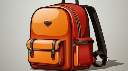 school bag on transparent background