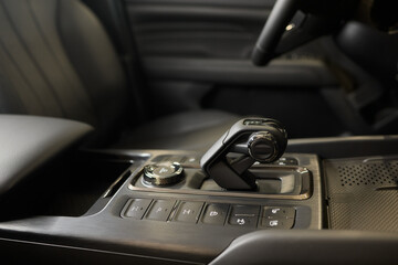 Macro shot of a car gear lever an essential auto part