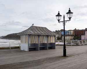 Wooden shelter on the pier