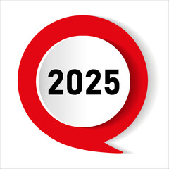 Happy new year 2025 icon. Vector