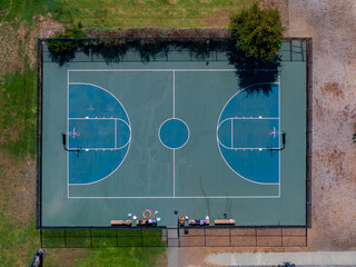 Aerial View of Basketball Court Near Mountain View, San Francisco