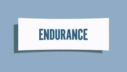 Endurance. A card isolated on blue background.