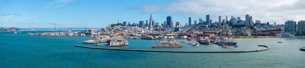 Aerial View of San Francisco Skyline with Transamerica Pyramid
