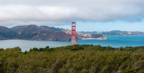 Golden Gate Bridge with Marin County and San Francisco Bay