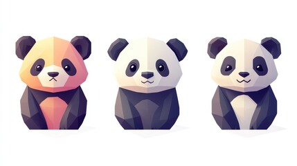 Playful Panda Game Asset Divider Icons Set for Website Design.