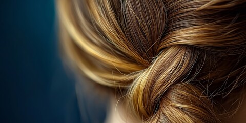 Naklejka premium Detailed close-up of beautifully braided brown hair, highlighting the texture and artistry involved in crafting the style.