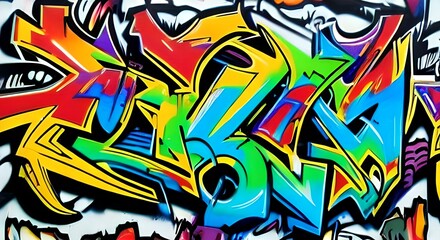 Obraz premium Vibrant Abstract Graffiti Art with Bold Shapes and Bright Colors | 337
