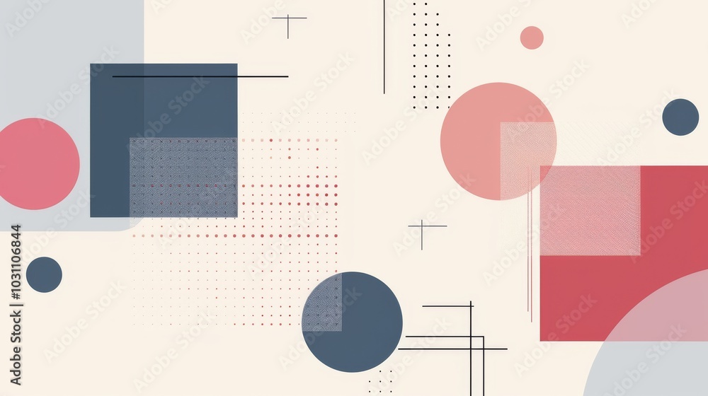 Poster a clean and minimalistic geometric design with scandinavian colors, using abstract shapes like recta