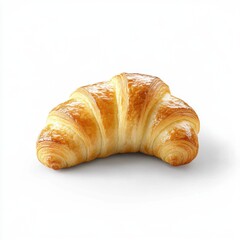 Croissant on White Background for Culinary Use