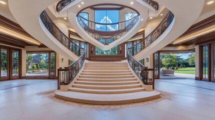 Fototapeta premium Elegant Spiral Staircase with Stunning Design