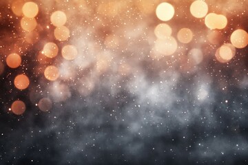 Bokeh lights and sparkling particles create a dreamy atmosphere with warm hues in an abstract background image