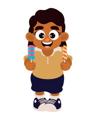 afro little girl eating lollipops candies