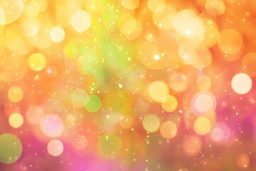 Obraz premium Colorful bokeh background with vibrant hues of orange, yellow, green, and pink creating a joyful atmosphere in soft focus