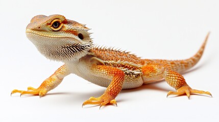Fototapeta premium Ultra-Realistic Product Photography of Isolated Bearded Dragon Against Cinematic Lighting