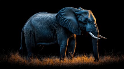 Fototapeta premium Majestic African Elephant Isolated in Ultra-Realistic Cinematic Lighting