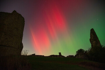 Aurora at the castle ruins