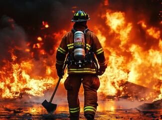 In to the fire, a Firefighter searches for possible survivors

