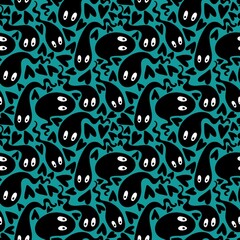Halloween ghost seamless cartoon pattern for wrapping paper and fabrics