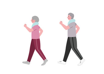 ウォーキングする高齢者