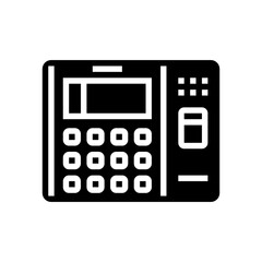 attendance system biometric glyph icon vector. attendance system biometric sign. isolated symbol illustration