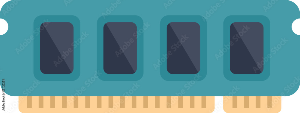 Poster ram memory chip is being displayed, illustrating the concept of computer data storage capacity