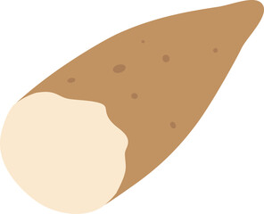 Fresh Yam cylindrical tuber food icon.