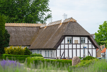 Buildings in town of Ringe on Fyn in Denmark