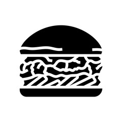 buffalo chicken burger food glyph icon vector. buffalo chicken burger food sign. isolated symbol illustration