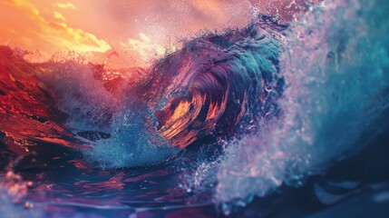 Colorful abstract waves,