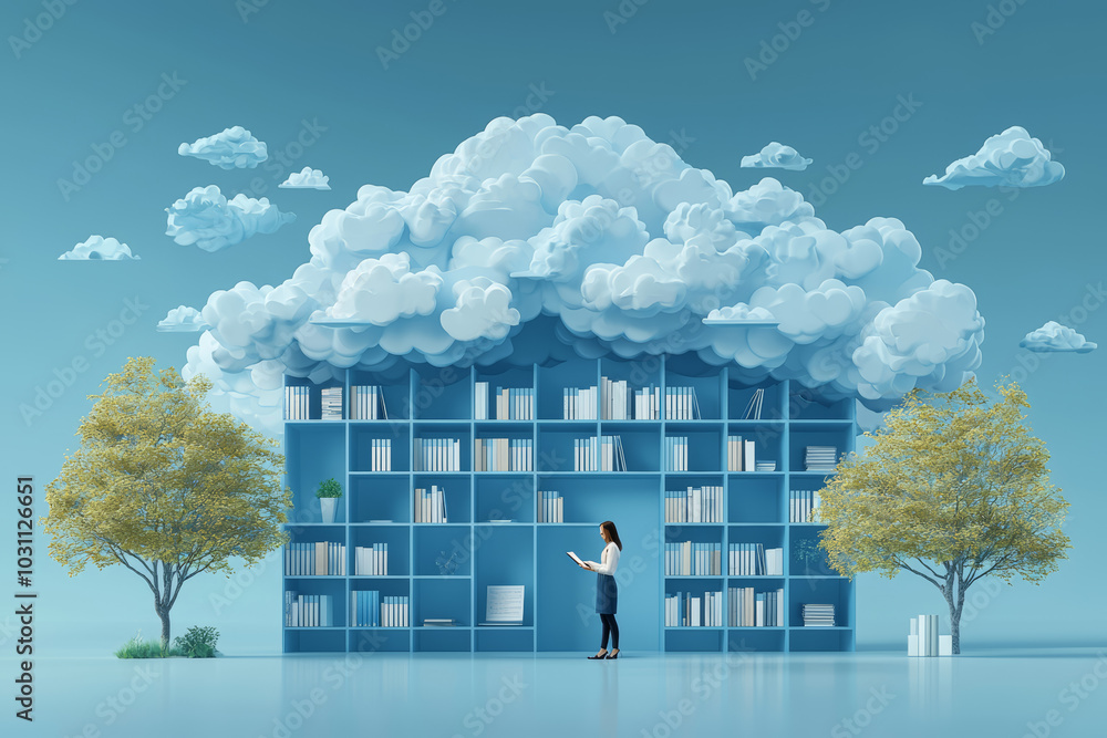 Poster a remote worker sharing a document with a colleague through cloud storage, illustrating the use of t