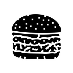 chili burger food glyph icon vector. chili burger food sign. isolated symbol illustration
