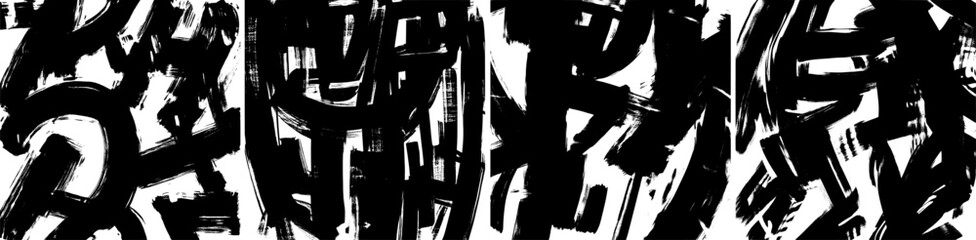 Thick brush strokes pattern are made with a wide brush