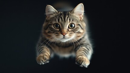 Obraz premium Ultra-Realistic Tabby Cat Isolated in Cinematic Lighting - High-Quality Product Photography