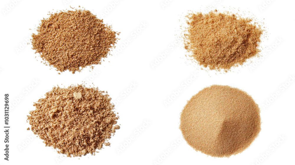 Poster collection of desert sands in various textures on a white background generative ai
