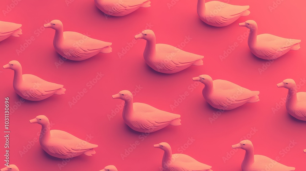 Poster playful great dane shadow pattern on minimalist pink background in isometric view - humorous and cha