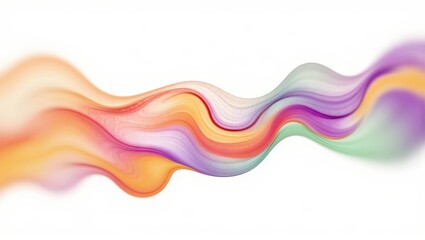 Fototapeta premium Generative, AI, abstract colorful wavy lines on a light background, modern art concept, fluid design.