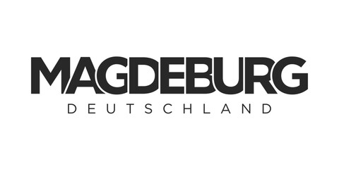 Magdeburg Deutschland, modern and creative vector illustration design featuring the city of Germany for travel banners, posters, and postcards.