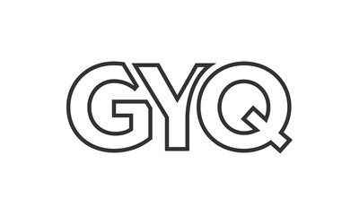 Fototapeta premium GYQ logo design template with strong and modern bold text. Initial based vector logotype featuring simple and minimal typography. Trendy company identity.