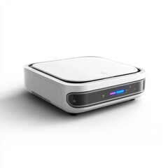 Modern Color Printer on White Background