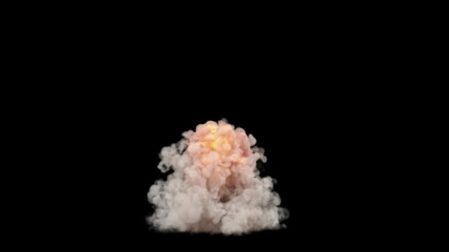 Space rocket launch thruster in slow motion, two speeds, 24p, with alpha channel for transparent background aka no background