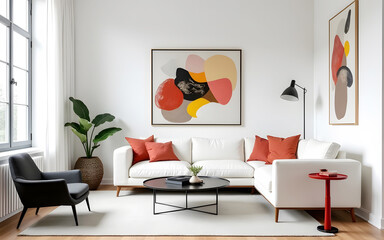 Minimalist interior design of modern living room