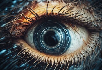 Closeup shot of an eye of a fantastic creature