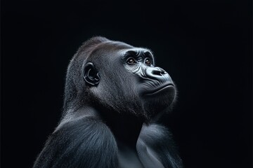 Fototapeta premium Wild Grace: High-Detail Portrait of a Gorilla