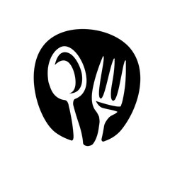 Spoon and fork, cutlery icon. Culinary, restaurant, food service symbol simple