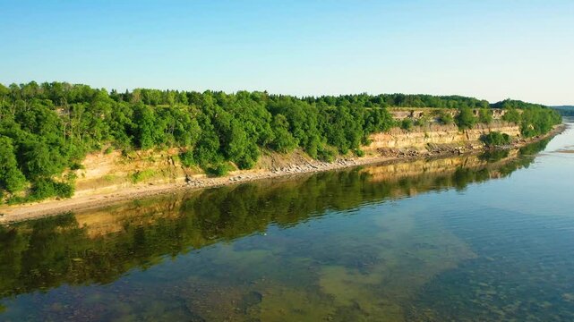 Aerial 4K video from drone to Pakri Cliff in Paldiski. Estonia, Paldiski
