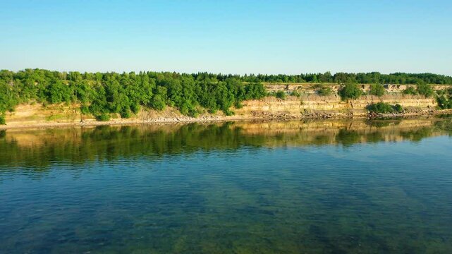 Aerial 4K video from drone to Pakri Cliff in Paldiski. Estonia, Paldiski