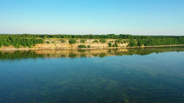Aerial 4K video from drone to Pakri Cliff in Paldiski. Estonia, Paldiski