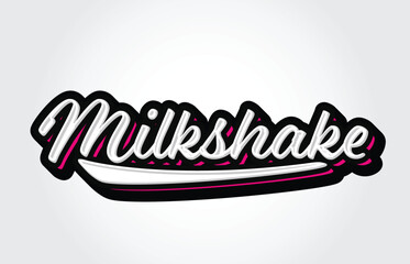 Milkshake Hand Lettering Typography Vector Template