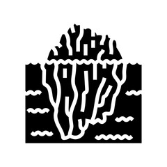 iceberg weather natural phenomena glyph icon vector. iceberg weather natural phenomena sign. isolated symbol illustration
